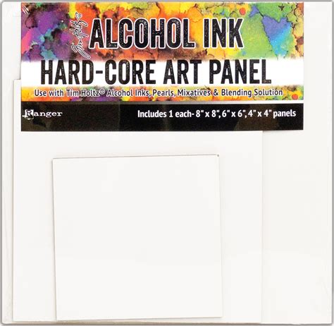 Tim Holtz Alcohol Ink Hard Core Art Panel 3pkg Square 4x4 6x6 8x8 1