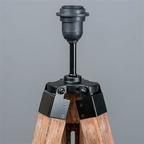 Industrial Wood Tripod Floor Lamp Base By Quirk