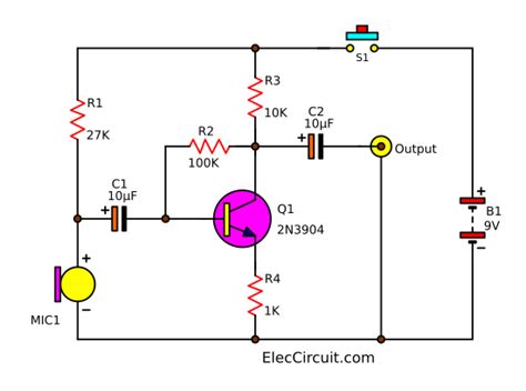 Simple Dynamic And Electret Condenser Microphone Preamp Circuit