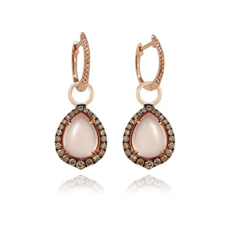 18ct Rose Gold Rose Quartz Diamond Earring Drops — Annoushka UK
