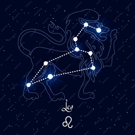 Leo Constelación Y Signo Zodiacal En El Fondo Del Universo Cósmico