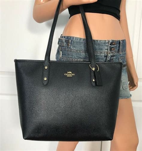 Coach City Lether Handbag Black F58846 For Sale Online Ebay In