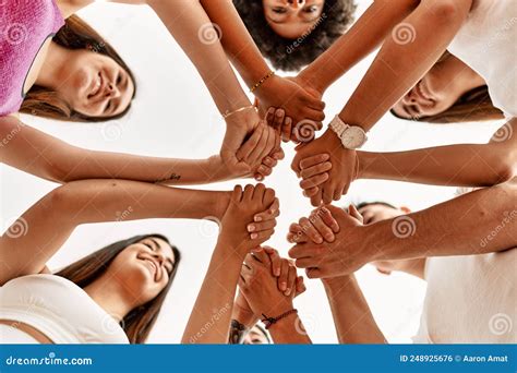 Group Of Young Friends With Hands Together Stock Photo Image Of