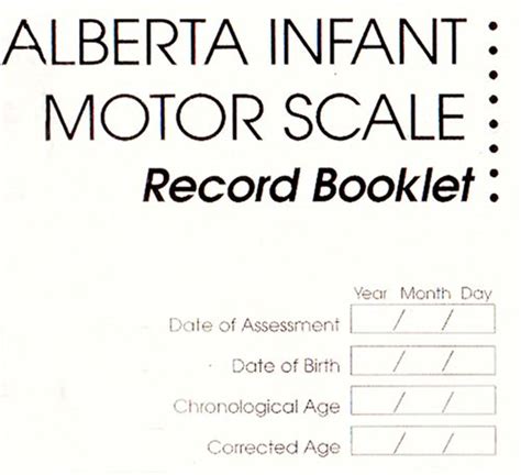 Alberta Infant Motor Scale Score Sheets Aims Package Of 50 Score