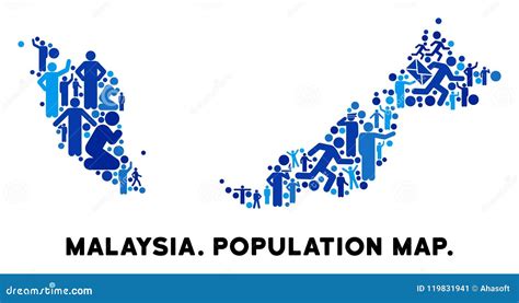 Demographics Malaysia Map Stock Vector Illustration Of Composed
