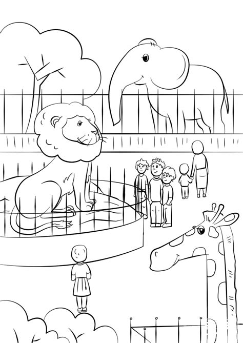Zoo Animals Coloring Page Colouringpages