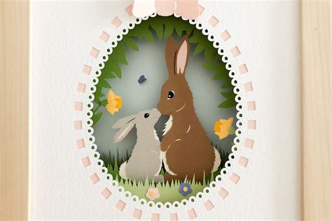 Easter bunny rabbit shadow box svg for cricut or silhouette | Etsy