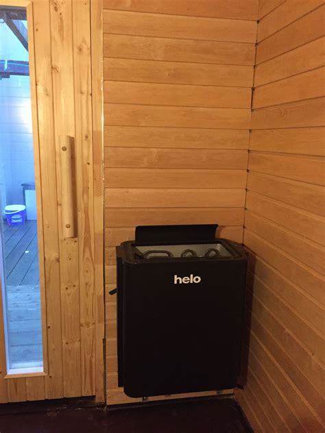 A home sauna is a great way to relax. Heater installed | Sauna diy, Sauna, Installation