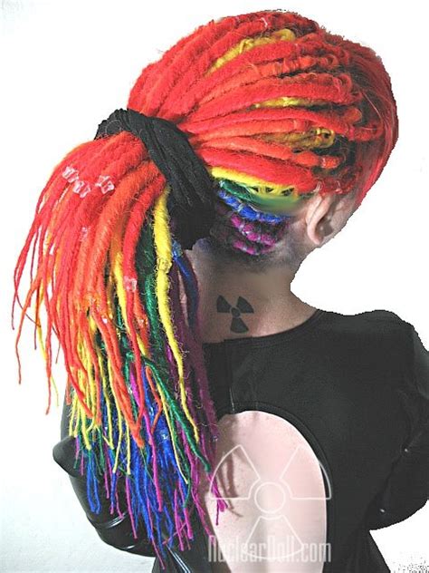 Rainbow Synthetic Dreads By Nuclear Doll Creative Hairstyles Ombre