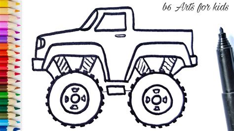 How To Draw A Monster Truck Easy Step By Step Guide