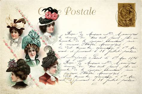 Woman Hat Vintage Postcard Free Stock Photo Public Domain Pictures