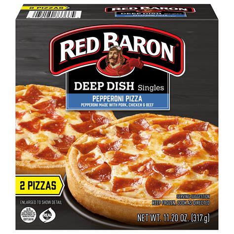 Red Baron Frozen Pizza Deep Dish Singles Pepperoni 1120 Oz