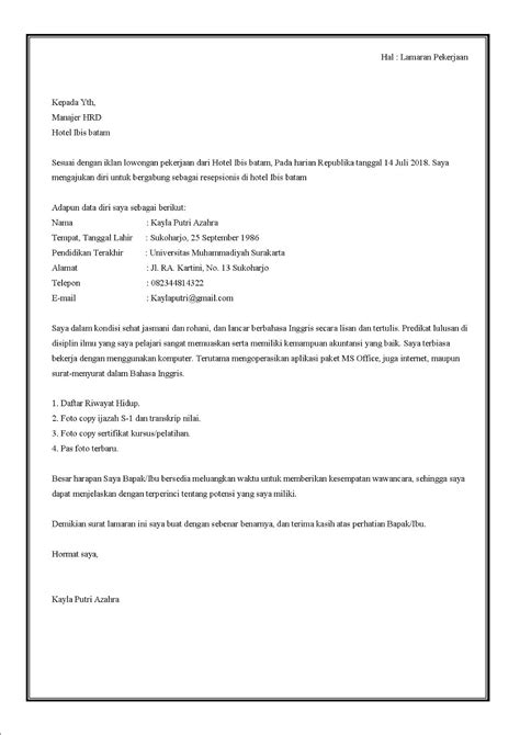 Contoh surat lamaran pekerjaan model terpisah. 21+ Contoh surat lamaran kerja di hotel lengkap dengan ...
