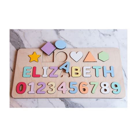 Personalized Baby Puzzle Name Puzzle With Pegs Montessori Etsy