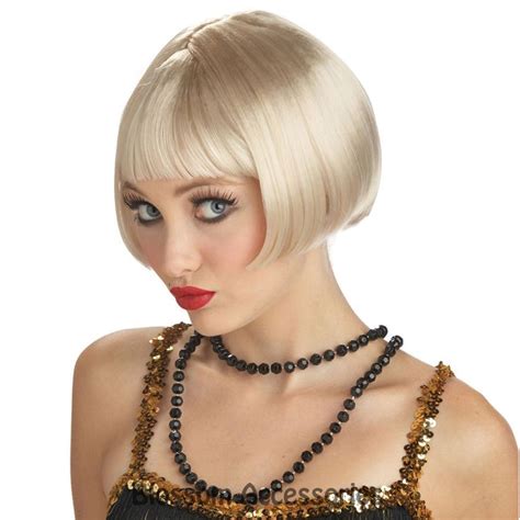 W23 Flirty Flapper Blonde Gangster 20s Bob Women Fancy Dress Costume Wig Wigs Costume Wigs