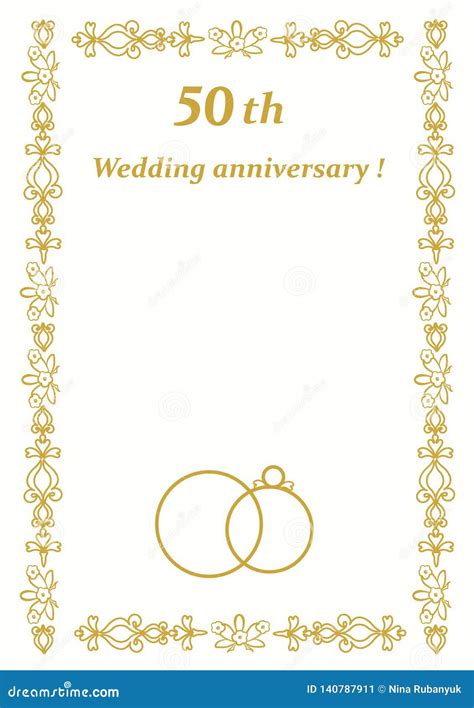 50th Wedding Anniversary Invitation Stock Image