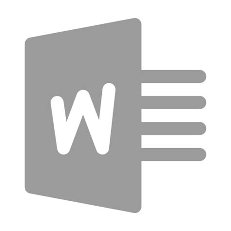Icono Gris De Microsoft Word Logotipo Png