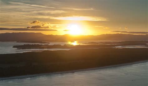 Sunset Over Tauranga Harbour From Mauao Mount Maunganui New Zealand