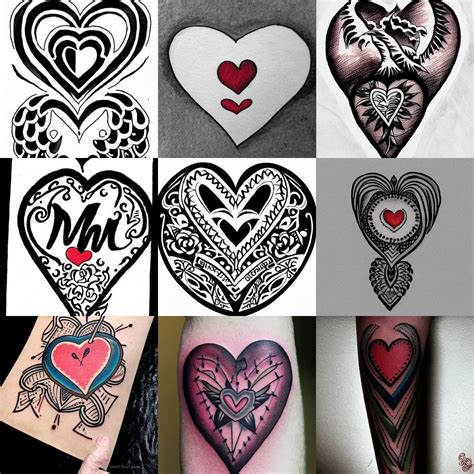Traditional Tattoo Flash Heart With Mom Banner Stable Diffusion