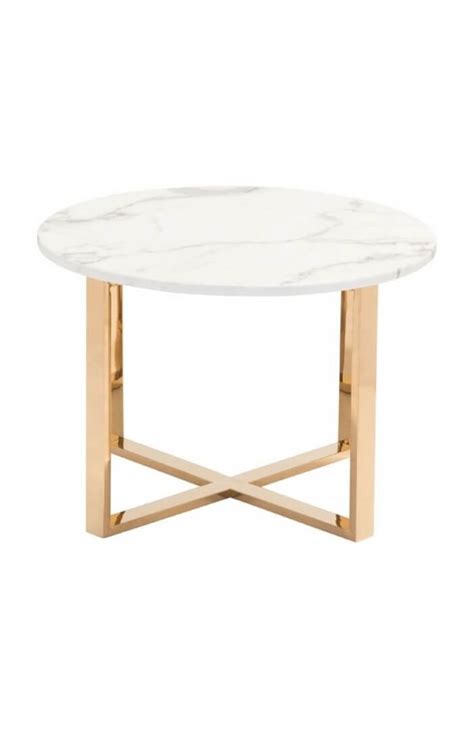 Taking style influences from patterns seen in asia, this end table features a star design with a gold metal frame and a white marble tabletop. White Marble Gold End Table | Modern Furniture • Brickell Collection