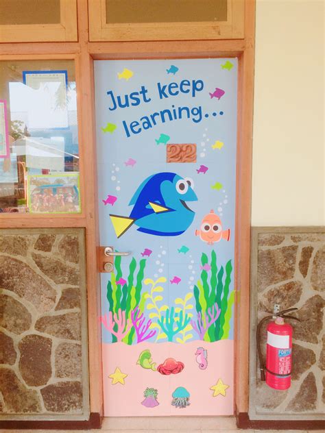 Pick between turquoise, aqua or white colors. Summer Classroom Door Decoration Ideas For Preschool ...