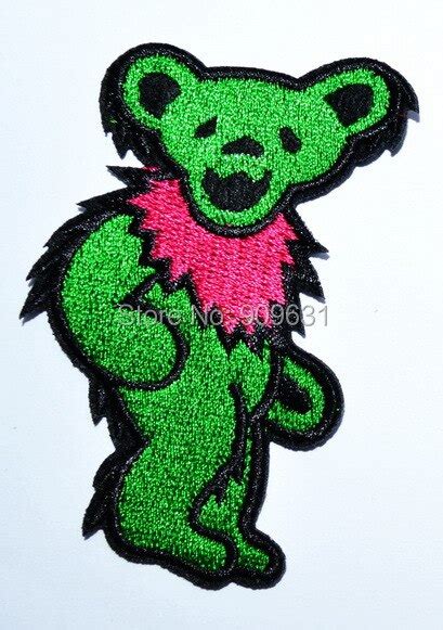 Green Grateful Dead Dancing Bear Cute Exquisite Embroidered Iron On