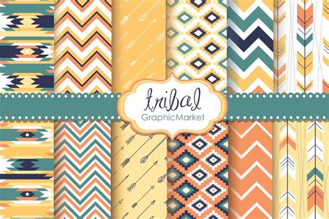 Tribal Backgroundsikat Navajo Aztec ~ Graphic Patterns ~ Creative Market