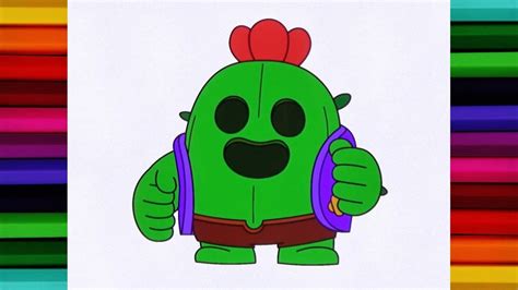 How To Draw Cute Spike Brawl Stars Step By Step Easy Drawing Lesson