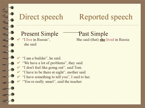 Reported Speech Statements General And Special Questions