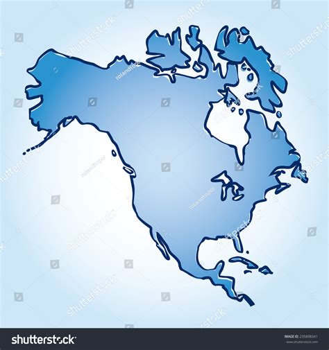 Blue Icon Map North America Vector Stock Vector Royalty Free