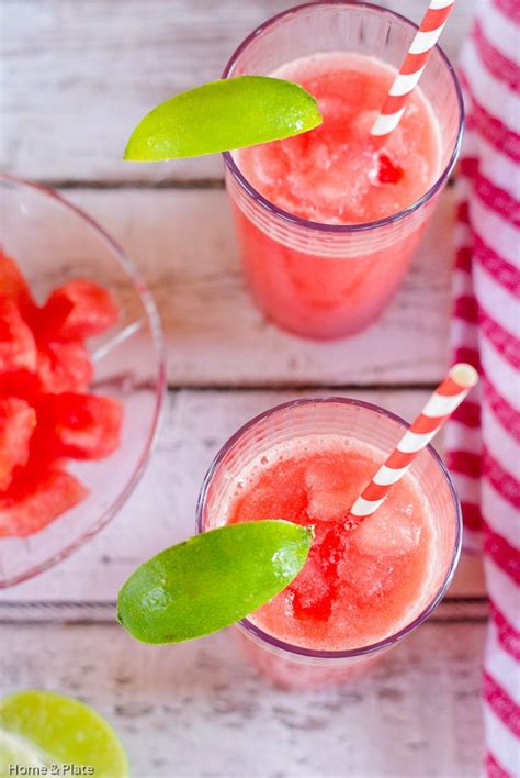 Watermelon Lemonade Slushies Recipe Home And Plate