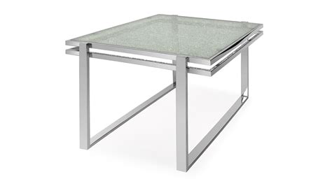 Dining room furniture modern stainless steel frame mirrored glass coffee table. Mosaic Dining Table Cracked Glass Top Stainless Steel Bas ...
