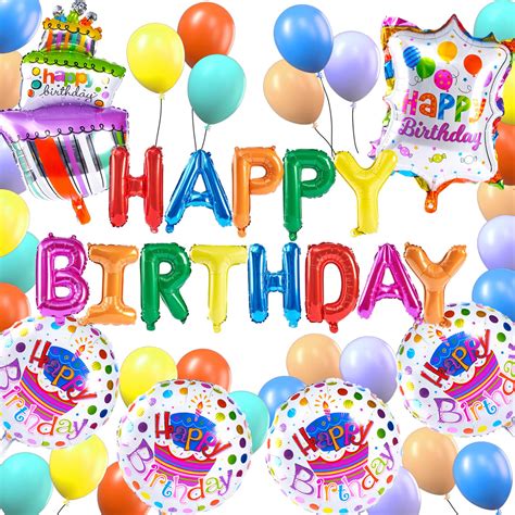Buy Partywoo Happy Birthday Balloons 37 Pcs Happy Birthday Mylar