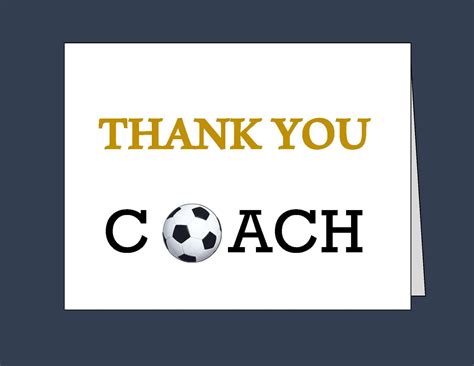 Soccer Thank You Card Printable For Soccer Coach Instant Etsy