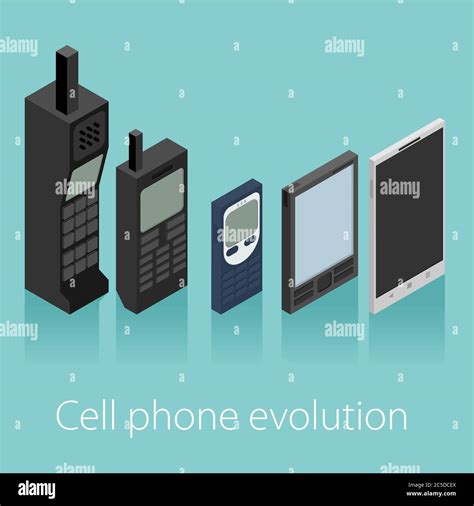 Cell Phone Evolution Vector Isometric Stock Vector Image And Art Alamy