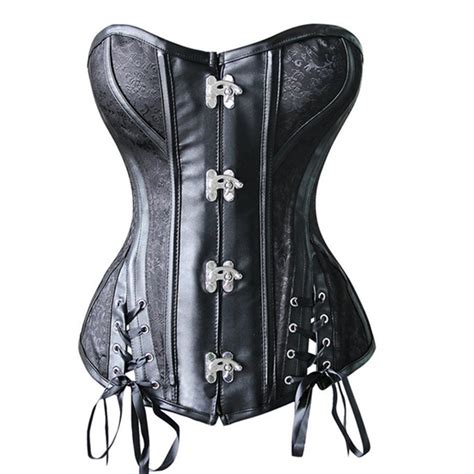 Sexy Gothic Inspired Waist Trainer Corset Side Lace Up Spiral Steel