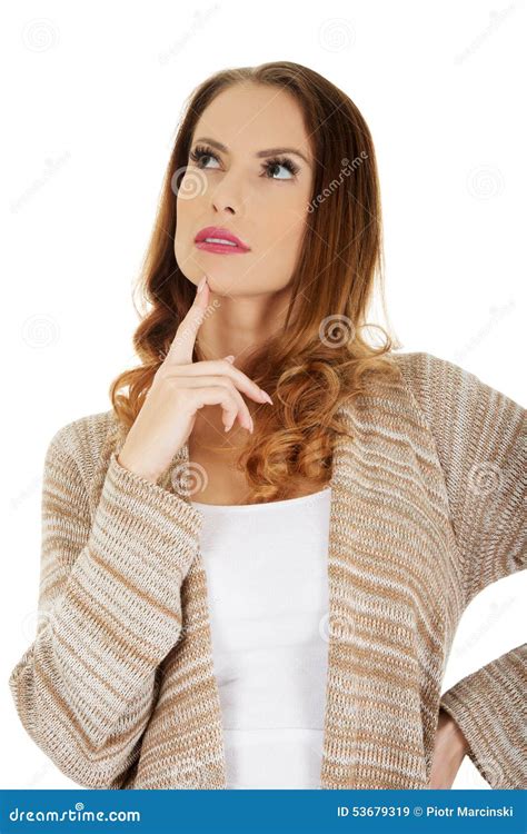 Beautiful Thoughtful Woman Stock Image Image Of Finger Imagine