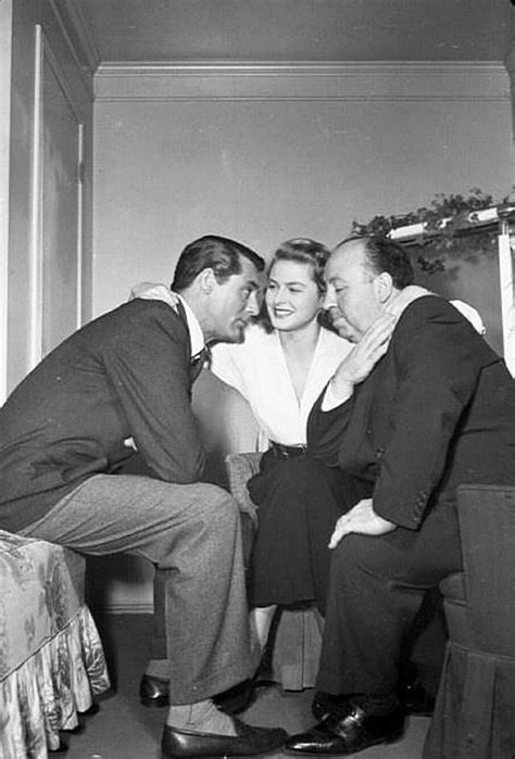 Cary Grant Ingrid Bergman And Alfred Hitchcock Relaxing During The Filming Of Notorious 1946