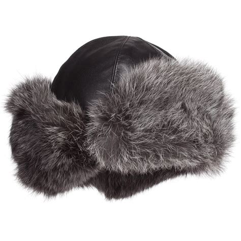 Petit Nord Black Leather And Fur Hat Childrensalon Outlet