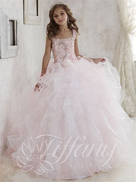 Tiffany Princess 13456 Girls Ruffle Tulle Pageant Dress French Novelty