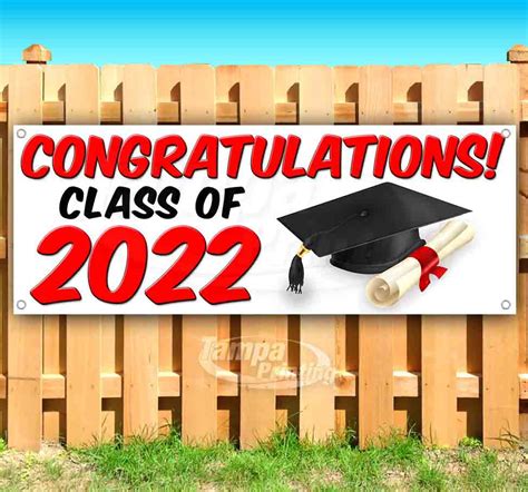 Congratulations Class Of 2022 13 Oz Heavy Duty Vinyl Banner Sign With