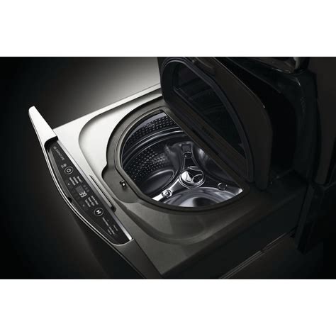 Lg Signature Twinwash 1 Cu Ft 29 In Black Stainless Steel Pedestal Washer In The Pedestal