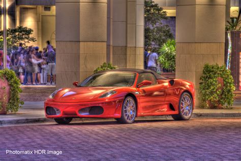 Ferrari Convertible Red Sports Car At Palm Beach Gardens Downtown