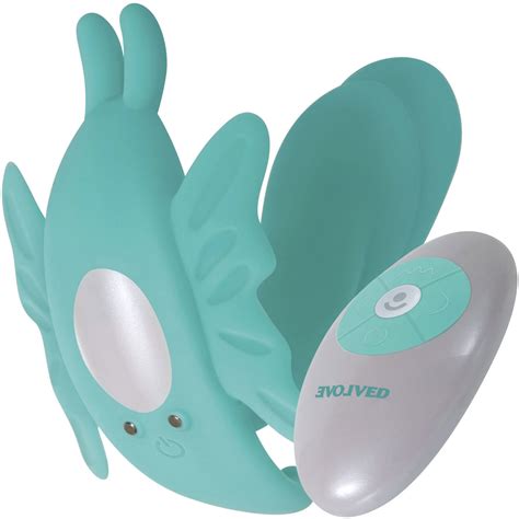 the butterfly effect clitoral and g spot teal wearable remote vibrator by evolved novelties