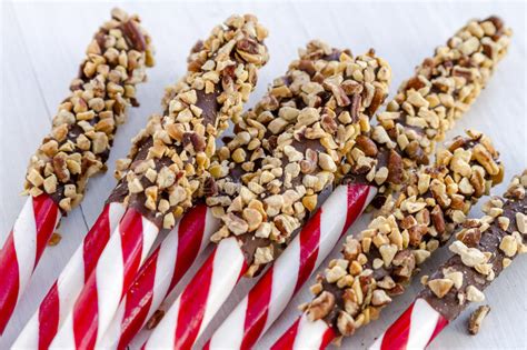 Chocolate Covered Peppermint Sticks With Nuts Stock Photo Image Of