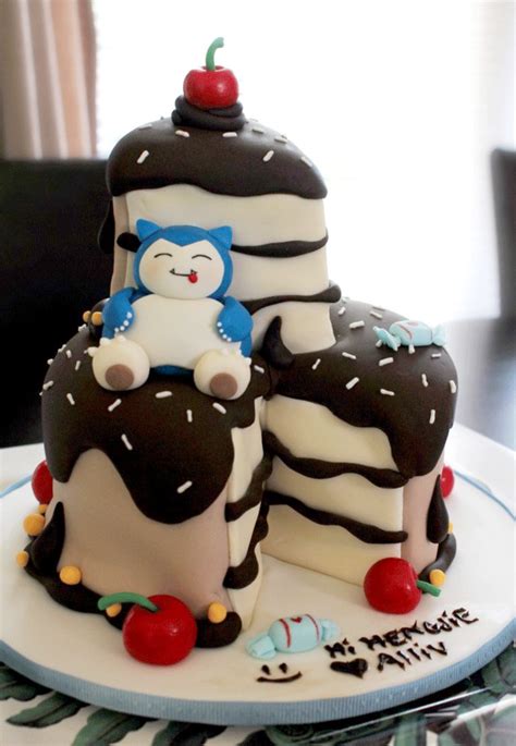Snorlax Birthday Cake Created By Elina Bakeabooingblo Flickr