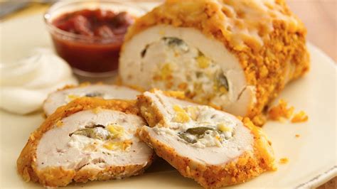 I love making goodies with crescent rolls and stuffing. Southwestern Cheese-Stuffed Chicken Roll-Ups recipe from ...