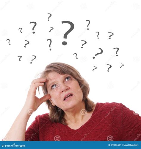 Senior Woman Thinking Stock Image Image Of Isolated 39166581