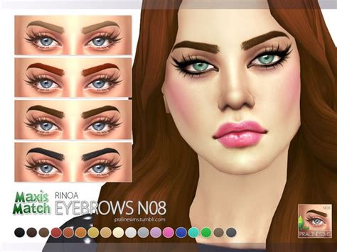 Psmmeyebrowsn08 Maxis Match Sims 4 Cc Makeup Sims 4