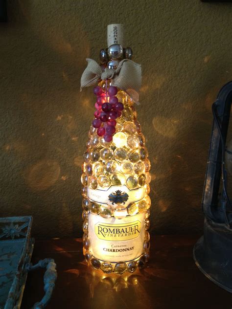 Embellished Custom Lighted Wine Bottle By Ashleycole Designed